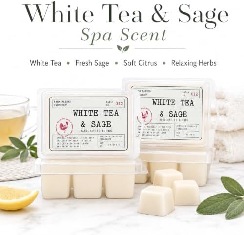 White Tea & Sage Soy Wax Melts, 2 Pack, 6 oz