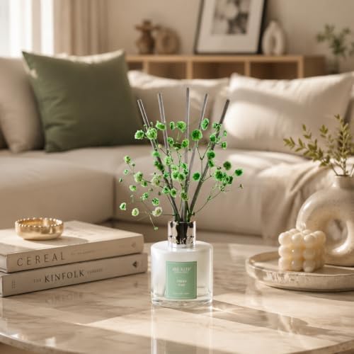 Airkeep Reed Diffuser Set,3.38 fl oz (100 ml) - Fresh Pine Oil Diffusers with 8 Reed Sticks, Home Fragrance Reed Diffuser for Bathroom Shelf Decor