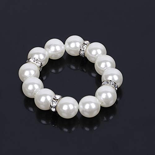ZiDeTang 20Pcs Pearl Rhinestones Napkin Ring for Table Decoration Serviette Holder Party Decoration A