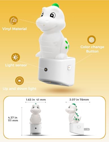 L LOHAS LED Night Light for Kids, 3D Dinosaur Night Light Plug in