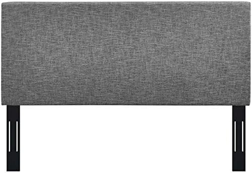 Modway Taylor Full/Queen Upholstered Linen Fabric Headboard, Light Gray
