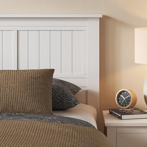 ComfIQ Serene Wood Panel Headboard with Window-Pane Design, King, White