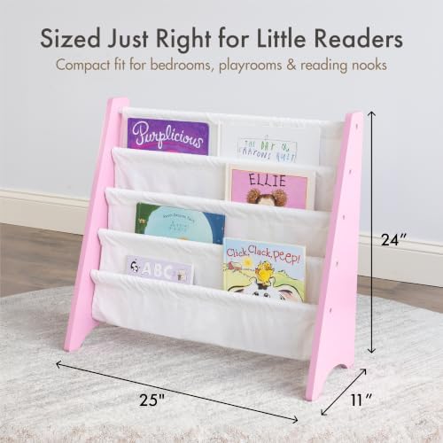 Humble Crew Kids Bookshelf, Montessori Front Facing Toddler Bookcase 4 Tier