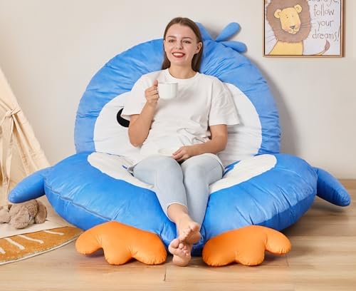 Hobestluk Bean Bag Chairs for Adults Bean Bag Cute Floor Cushions Blue