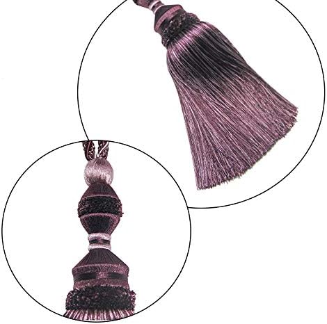 2Pcs Tassel Curtain Tiebacks Drapery Curtain Holdbacks-Purple