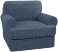 NILUOH 2-Piece T-Cushion Armchair Slipcover, Stretch Chair Cover with Separate Seat Cushion Cover, Soft Washable Furniture Protector for Living Room