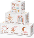 6 Pcs Nursery Shelf Decor Baby Wooden Blocks, Rainbow Style