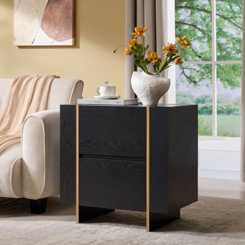 OKD 24” Modern 2 Drawer Dresser for Bedroom with Charging Station
