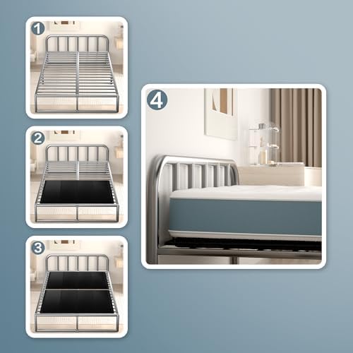 Bunkie Board 10MM, Folding Spring Box, Light and Thin, Breathable, Noise Minimizing, Moisture Resistant Bunkieboards,Bed Support Flat Noodles, Queen Size 60x80'' ﻿