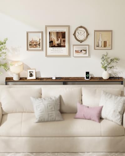 VASAGLE 39.4" Console Table Set of 2, Couch Tables with Outlets for Sofa