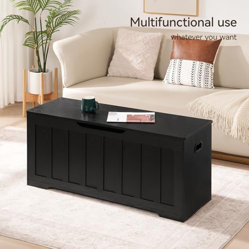 VANKILEY 43.3" Storage Chest Extra Large, Storage Bench.(Black)