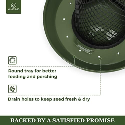 Kingsyard Wild Bird Feeders for Outdoors Hanging, All Metal