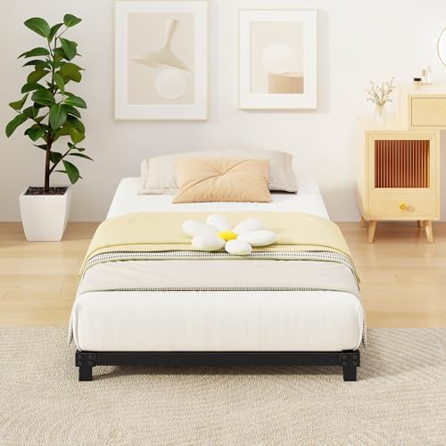 Twin Size 4 Inch Metal Bed Frames Low Profile Heavy Duty Platform Bed
