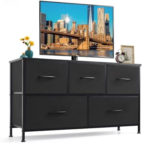 5-Drawer Dresser for Bedroom, Anti-Tip Wide Storage Organizer Fabric