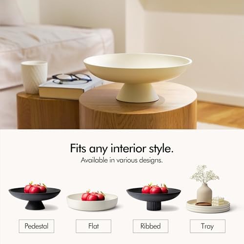 KIVY Concrete Fruit Bowl for Kitchen Counter - Large Decorative Bowl