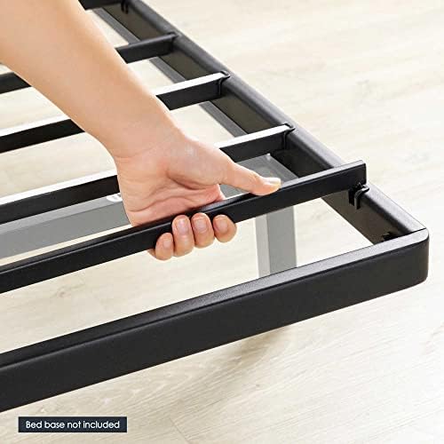 Mellow 1.6 Inch Metal Bunkie Board Mattress Support for Bed Frames, Box Spring or Bed Slat Replacement, Easy Assembly, Twin, Black
