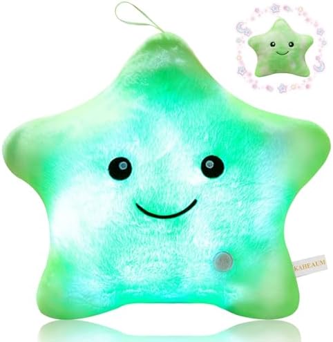 Creative LED Night Light Up Glowing Star Pillow for Kid Pillows Decor Boys Girl's Stuffed Animals Childrens Christmas Holiday Birthday Gifts,Twinkle Star Soft Plush Toys Cushion Throw Pillows