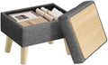 SONGMICS Foot Stool Ottoman, Small Storage Ottoman with Legs, 15.7 Inches