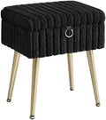 SONGMICS Vanity Stool Chair with Storage, Metal Legs, Max. Load 440 lb