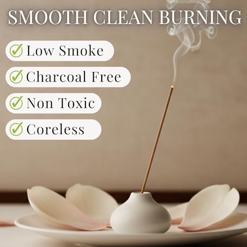 Magnolia Premium Japanese Incense Sticks 60sticks Coreless Low Smoke Natural Charcoal Free Non Toxic Temple Kyoto Aroma Aromatherapy Meditation Calming Stress Relief Relaxation Yoga Zen TOMORI