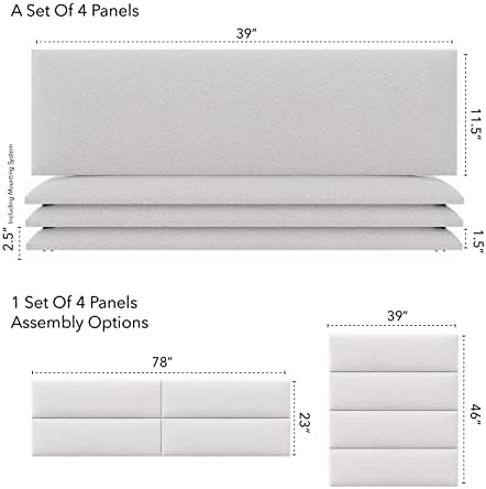 Vänt Wall Mounted Headboard Panels, King/Twin, Boucle Ivory