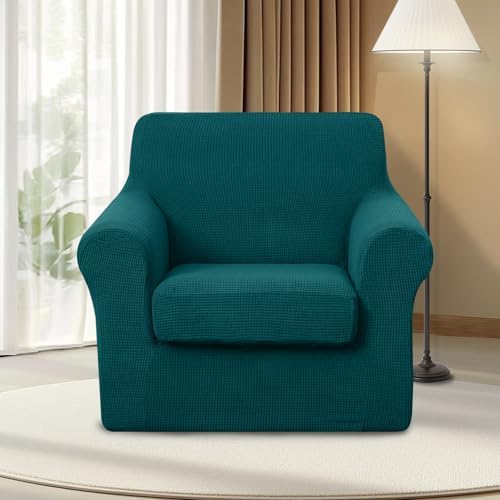 U-NICE HOME 2 Pieces Chair Covers Stretch Chair Slipcover, Blue