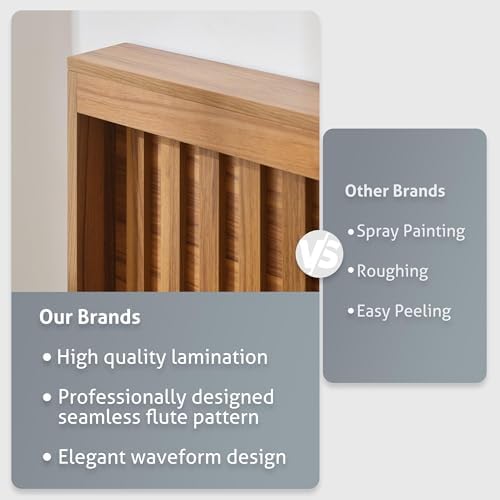 UEV Headboard with Light Elegant Wood Design (Wooden, Queen)