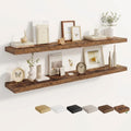 Dreamland 55 in Wall Mounted Wood Floating Shelves, Rustic Brown, 2 Pack
