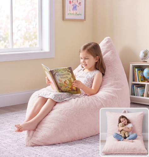 Hobestluk 3 in 1 Small Bean Bag Chair Comfortable Chair Floor Cushions
