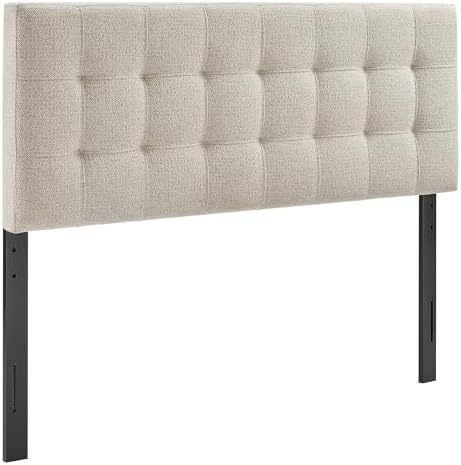 Modway Lily King Size Headboard with Biscuit Tufting in Dove Gray - Fabric Upholstery with Padded Design and 5 Height-Adjustable Mounts