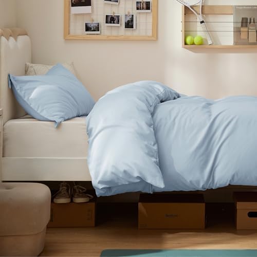 Bedsure Twin/Twin XL Duvet Cover, Double Brushed Bedding Set, Light Blue