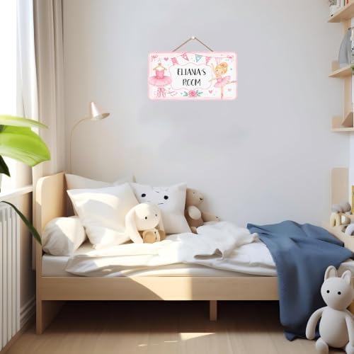 Custom Door Sign Ballerina Room Decor Personalized Girl Nursery Wall Art Bedroom Name Hanger