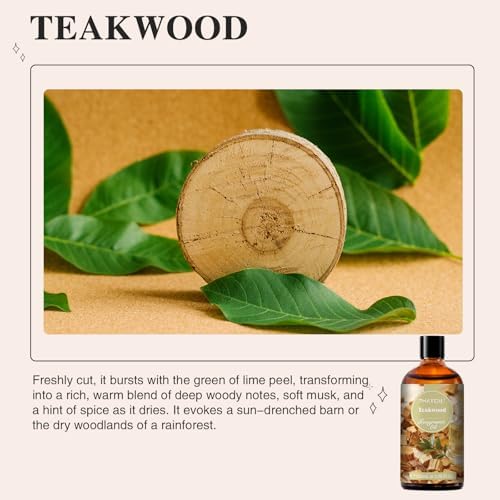 PHATOIL Teakwood Fragrance Oil for Diffuser Aromatherapy 3.38FL.OZ