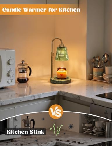 Marble Green Candle Warmer Lamp with Timer Home Decor Gifts for Women