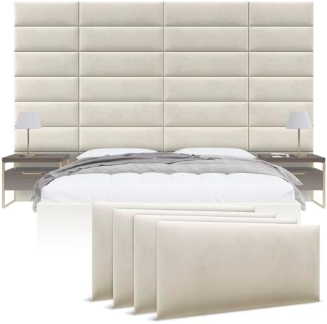 Vänt Wall Mounted Headboard Panels, Queen/Full, Velvet Ivory