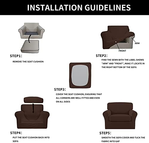 Easy-Going 2 Pieces Stretch Sofa Slipcover for Armchair Washable