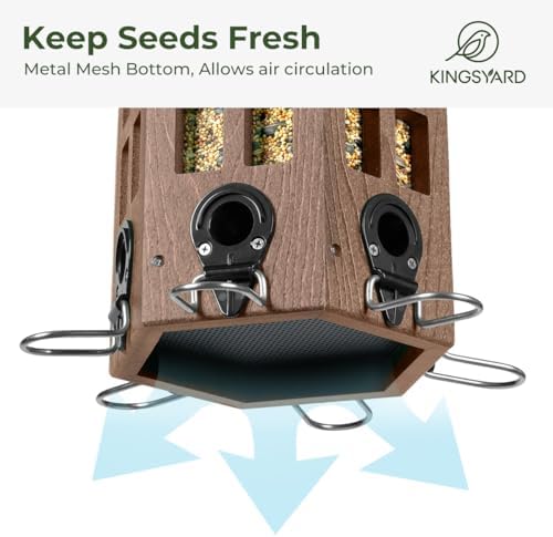 Kingsyard Hopper Bird Feeders for Outdoors Hanging, Squirrel-Proof