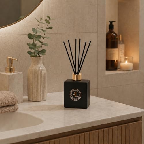 Black Reed Diffusers for Home | Premium Fragrance Diffuser | Reed Diffuser Sticks in Oil Set with Sunlit Citrus Scent | Smell Good Stuff | Long-Lasting Oil for Bathroom & Office (5 oz)