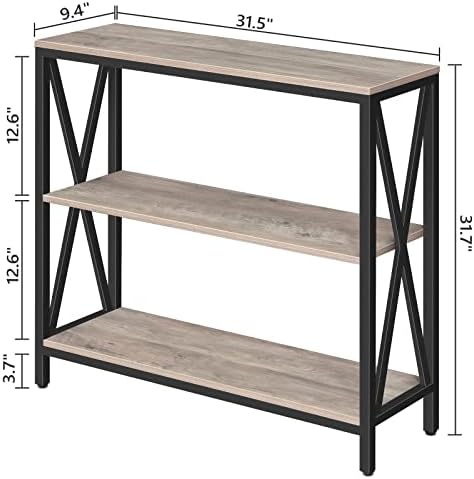 MAHANCRIS 31.5" Sofa Table, Industrial Console Table, 3-Tier Entryway Table