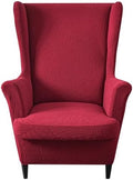 HZDHCLH Waterproof Wingback Chair Slipcovers 2 Piece,Stretch Spandex Wing Chair Covers for Living Room,Washalbe Armchair Sofa Slipovers (Burgundy)