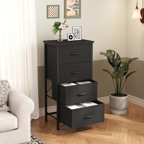 Sweetcrispy 4 Drawer Dresser, Tall Storage Cabinet for Bedroom and Closet