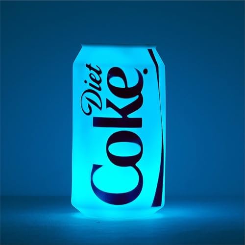 Diet Coke Squishy Night Light 5.7" LED Soft Mood Lamp for Decor, Kids Bedrooms, Collectors & Gift Giving