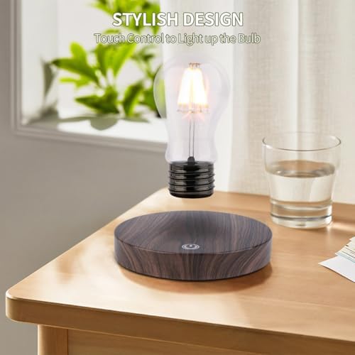 Magnetic Levitation Floating Light Bulb Lamp, Levitating Lamp Rotating LED Light Bulb Night Light Decorative Desk Lamp for Home Table Decor