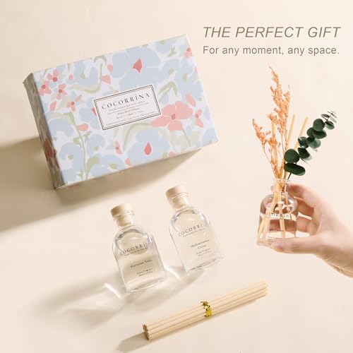 COCORRÍNA Reed Diffuser Set of 3 with Dried Eucalyptus for Home & Office