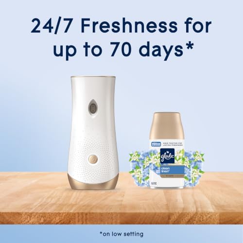 Glade Automatic Spray Refill, Air Freshener for Home and Bathroom, Clean Linen, 6.2 Oz, 2 Count