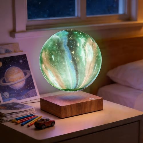 Levitating Moon Lamp, 3D Illusion Moon Lamp with Remote Control, LED Galaxy Lamp for Bedroom Living Room Decoration, Unique Gifts for Kids Lover Friends