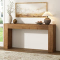63" Solid Wood Console Table for Entryway, Long Farmhouse Sofa Table
