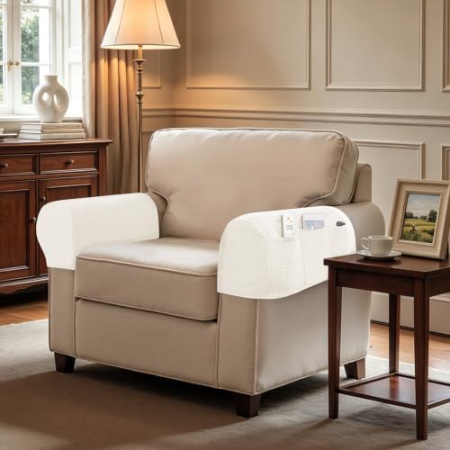 SUBRTEX Stretch Couch Arm Covers Set of 2, Non-Slip Sofa Armrest Slipcovers