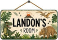 Custom Door Sign African Animals Jungle Safari Dinosaur Bedroom Door Hanger for Kids Nursery Wall Plaques