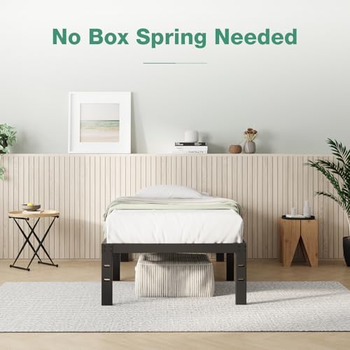Novilla Bed Frame Twin, 12 Inch Simplicity Metal Platform Twin Size Bed Frame with Underbed Storage, No Box Spring Needed, Heavy Duty Steel Slat Support, for Bedroom, Guest Room, Noiseless